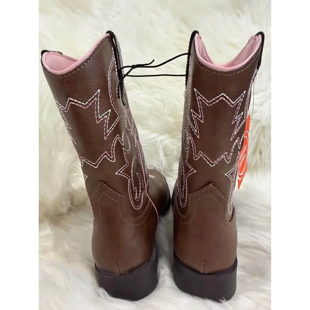 Wonder Nation Girls Size 5 Big Girls Western‎ Cowgirl Cowboy Boot Southern Rodeo